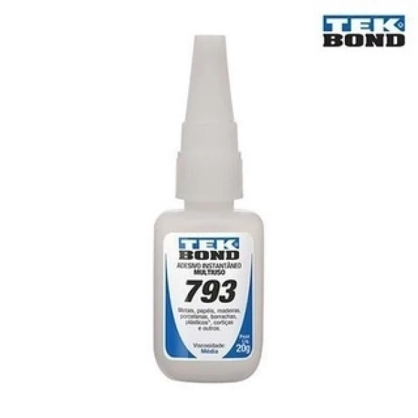 KIT COLA TEK BOND: 1 cola tek bond 793 20g + 1 fita dupla face de espuma tek bond 12mm X 1,5M