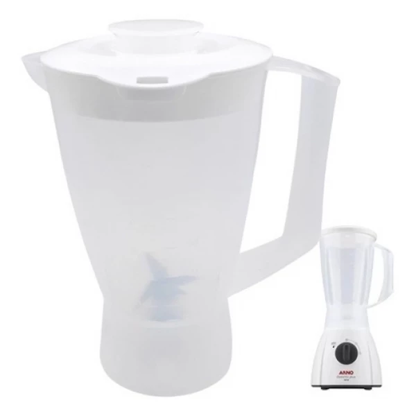 Copo de Liquidificador Arno Optimix Plus/NEW FACICLIC TOP Translucido - Tampa Branca