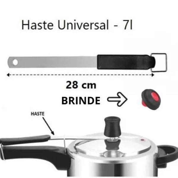 Haste para panela de pressão Universal 7L - 28cm + válvula de Brinde
