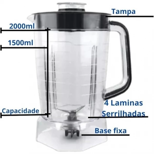 COPO   O.S.T.E.  POWER 1400W -CRISTAL TAMPA  PRETA