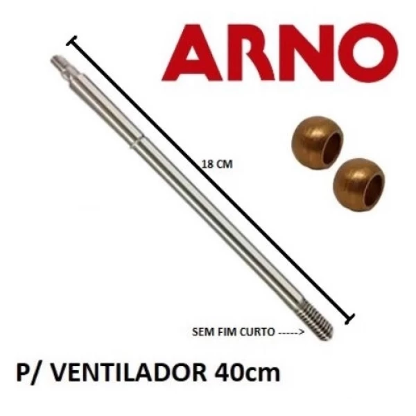 Kit Eixo Arno SF 40 cm  e 2 Buchas Bronze Original - 18,0 cm - Primeira Linha - Sem fim curto