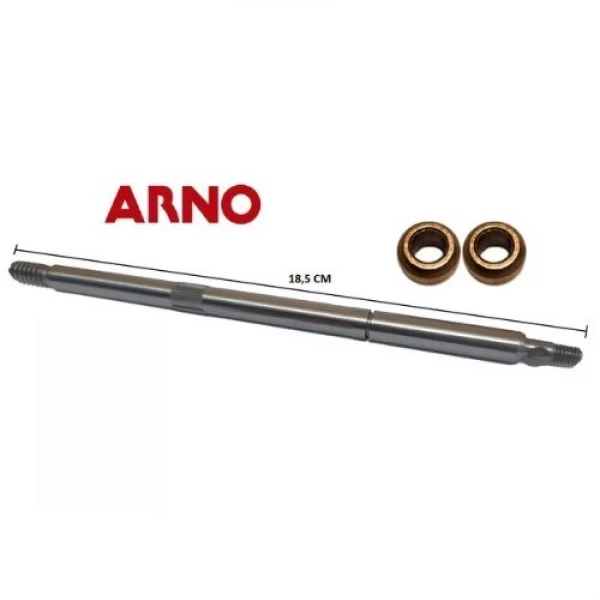 Kit com Eixo e 2 Buchas Bronze Original Ventilador Arno TS 40 cm 18,5 cm Frisado