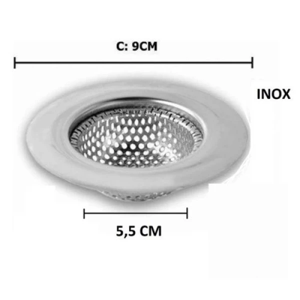 Ralo Para Pia Simples - Inox 9 Cm