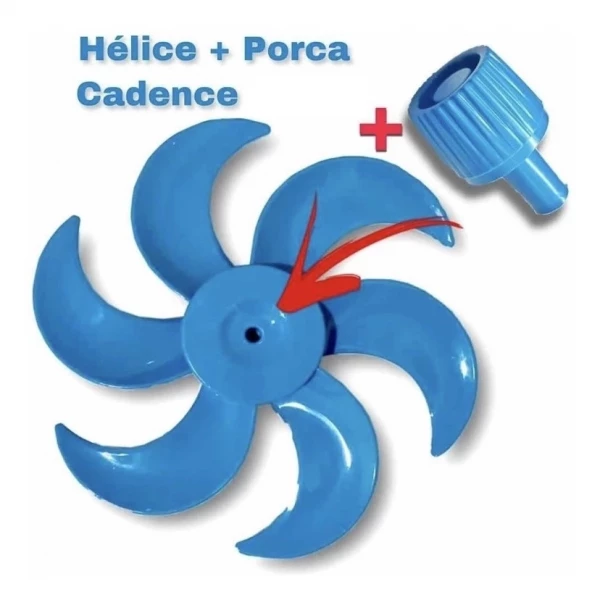 KIT HÉLICE E PORCA ( CALOTA ) PARA O VENT. CADENCE 30CM AZUL