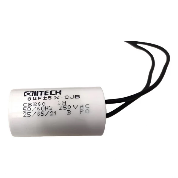 1 Capacitor Para Ventilador 2 Fios 8uf 250vac 50/60hz 5%