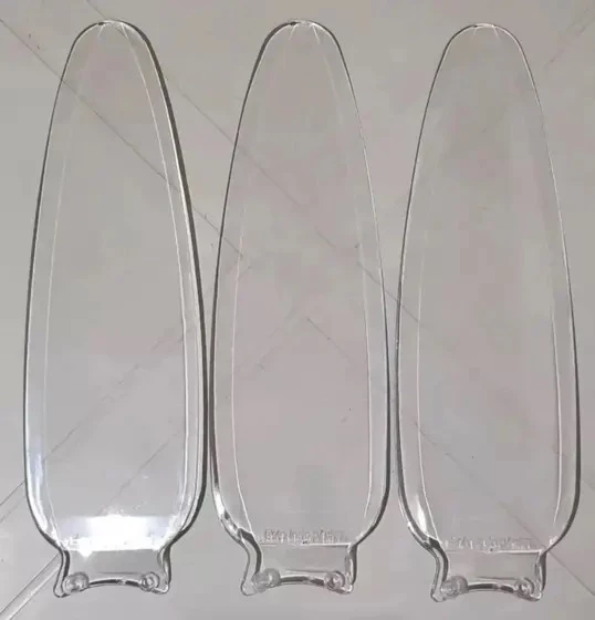 CONJ. 3 HÉLICES VENTILADOR TETO VENTISOL WIND CRISTAL TRANSP