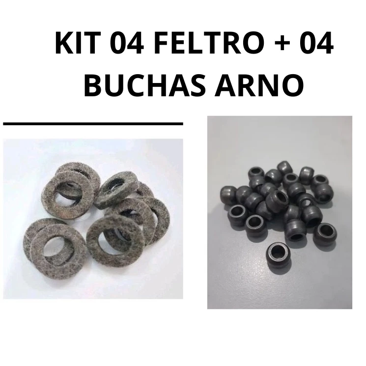 KIT COM 04 FELTRO + 04 BUCHAS ARNO