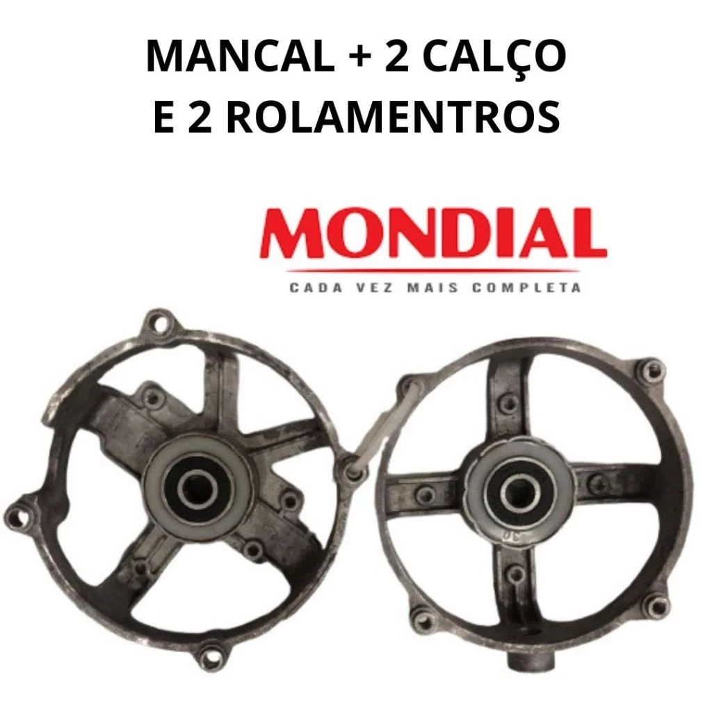 KIT MANCAL + 2 CALÇOS + 2 ROLAMENTOS PARA O VENTILADOR MONDIAL 40CM