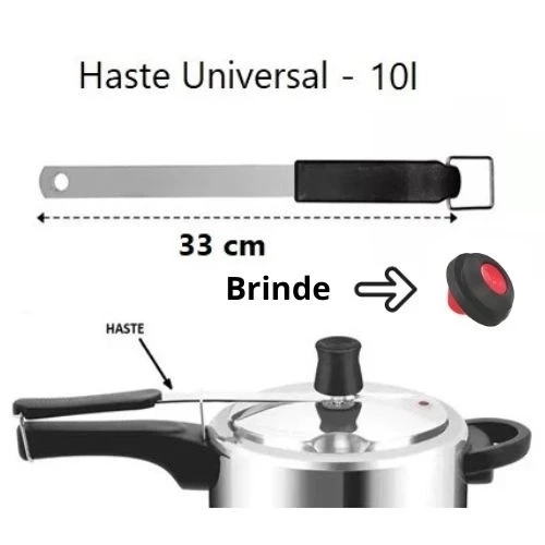 Haste para panela de pressão Universal 10L - 33cm + Válvula de Brinde