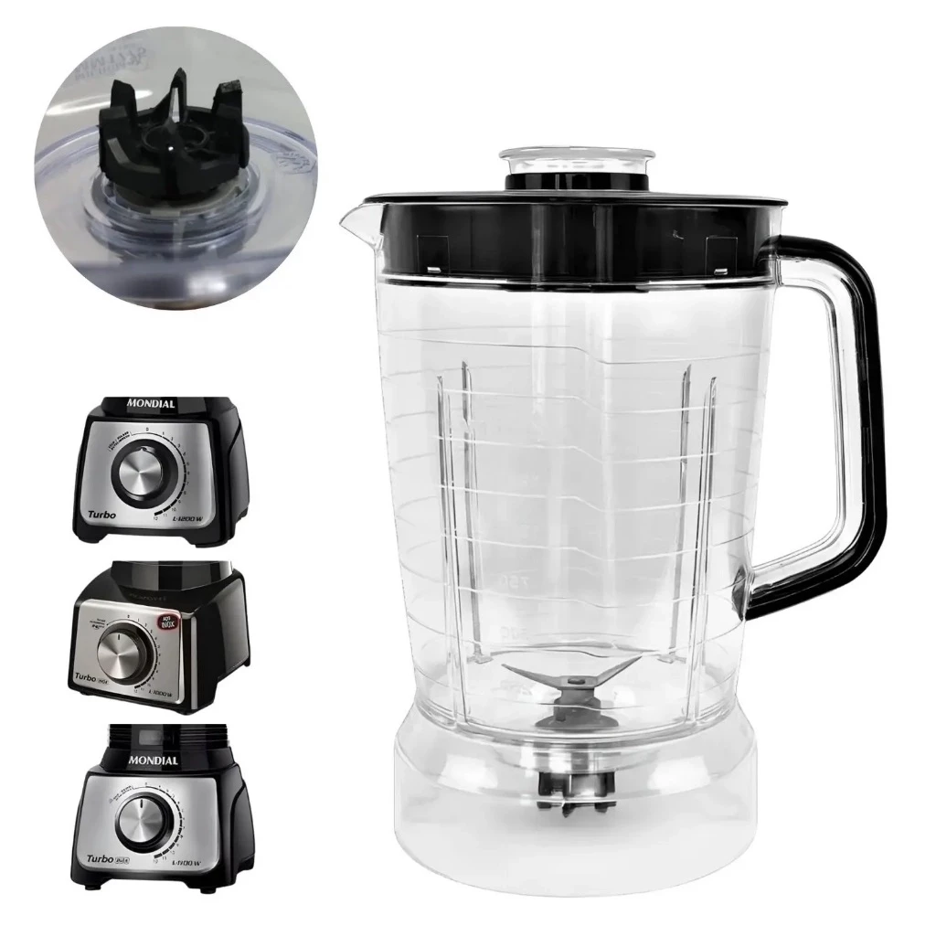 Copo Para O Liquidificador Mondial L1000 Tampa Preta - Qualidade Premium