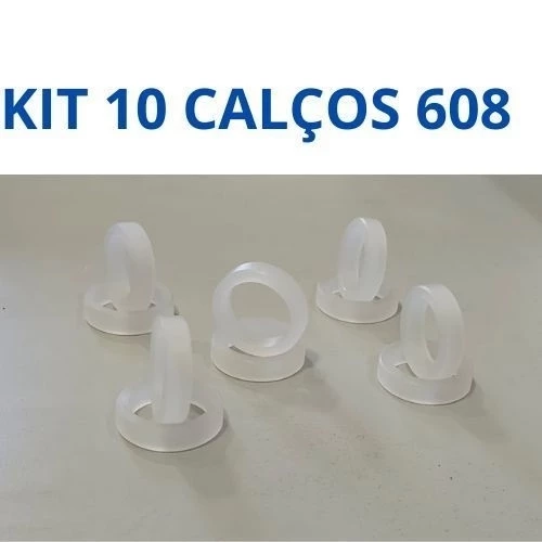 "Kit com 10 calços de rolamentos 608, substitui buchas de 8mm, medida 29mm, práticos e duráveis."