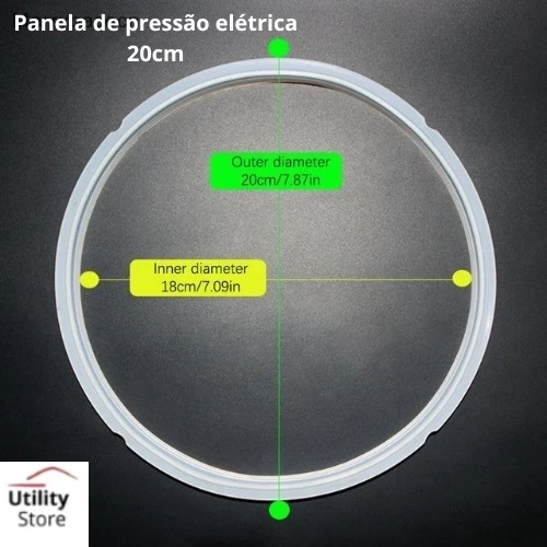 Borracha Vedação Panela De Pressão Elétrica ???? Medidas da borracha  Diâmetro externo: 20 cm  Diâmetro i