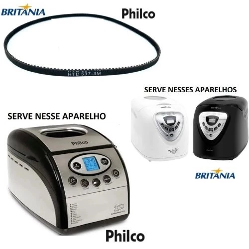 Correia dentada 537 S3 para PANIFICADORA Britânia e Philco Larg 7,9 mm Original - NÃO SERVE em batedeira