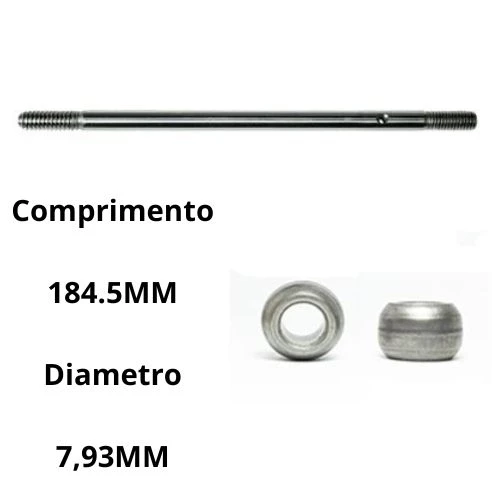 KIT 1 EIXOS E 2 BUCHAS COMPATÍVEL COM A MARCA ARNO TURBO SILÊNCIO FORCE 40CM 1ª LINHA
