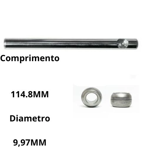 KIT 1 EIXOS E 2 BUCHAS COMPATÍVEL COM A MARCA MONDIAL TURBO ACTION V-91 1º LINHA
